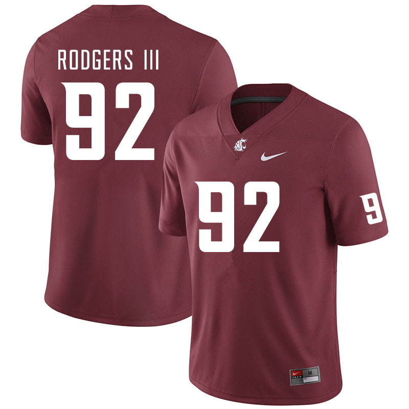 Men #92 Will Rodgers III Washington State Cougars College Football Jerseys Sale-Crimson